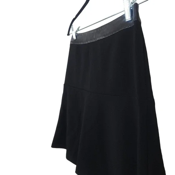 Ann Taylor Faux Leather-Trim Scuba Skater Mini Skirt - Picture 2 of 6